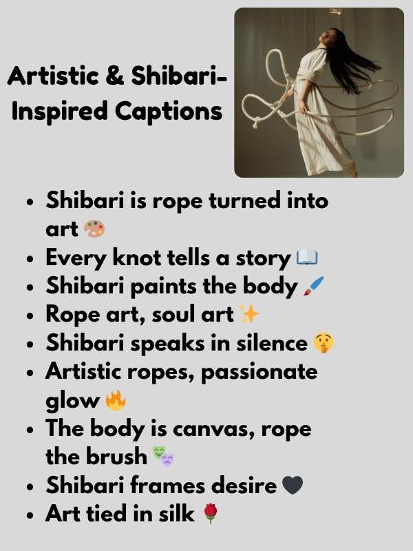 Artistic & Shibari-Inspired Captions