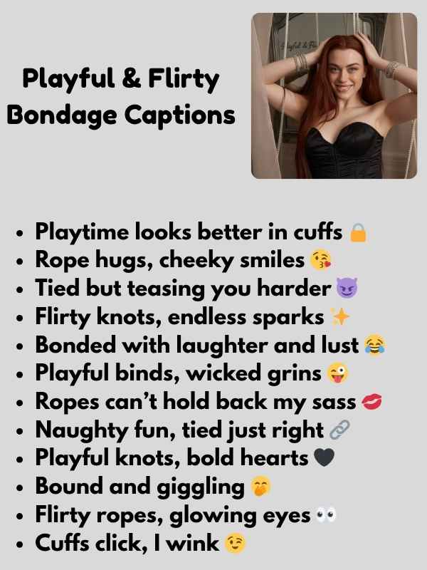 Playful & Flirty Bondage Captions